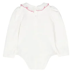 Witte Katoenen Jersey Top met Ruchekraag