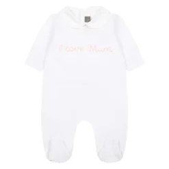 Witte Katoenen Jurk met Borduurwerk