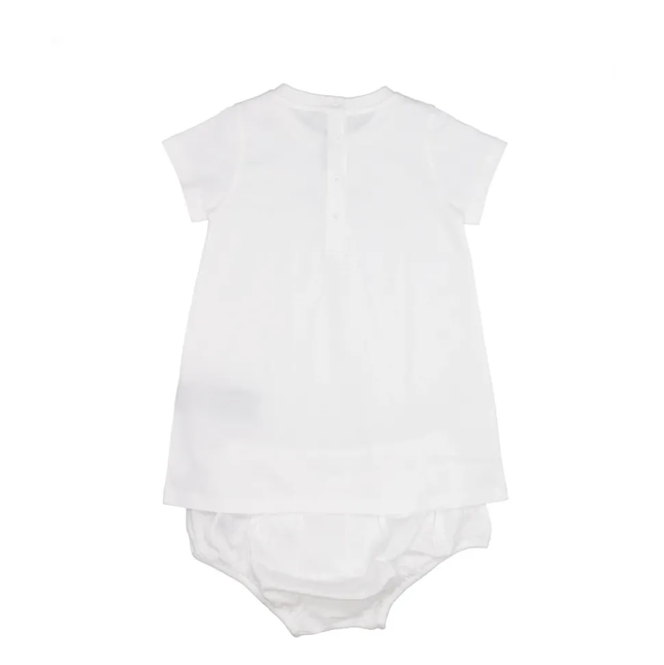 Witte Katoenen Jurk met Logo Print