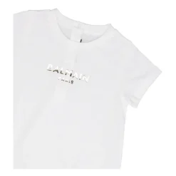 Witte Katoenen Jurk met Logo Print