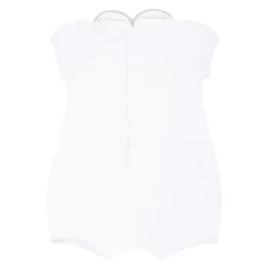 Witte Katoenen Jurk met Slogan Borduursel