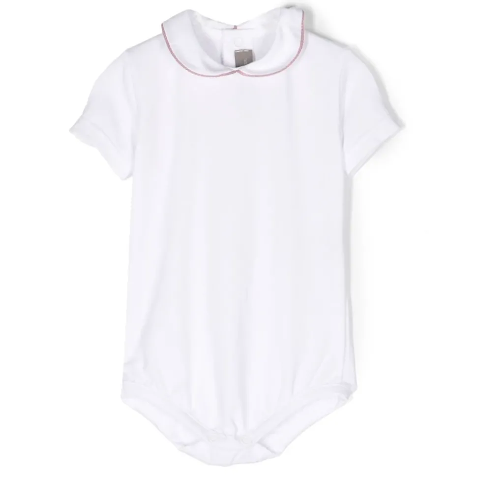 Witte Katoenen Top met Clip Sluiting