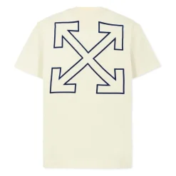 Witte Katoenen T-shirt met Blauwe Pijlen