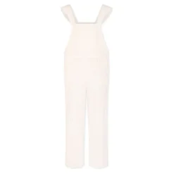 Witte katoenen tuinbroek met bloemenborduursel