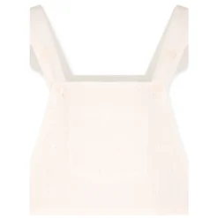 Witte katoenen tuinbroek met bloemenborduursel