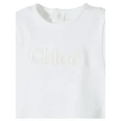 Witte Kinder T-shirt met Logo Borduursel