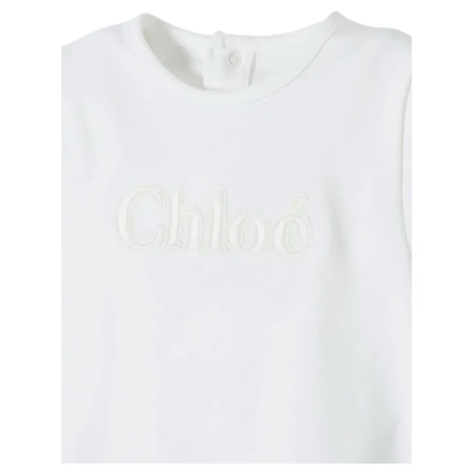 Witte Kinder T-shirt met Logo Borduursel