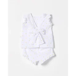 Witte Kinderen Jumpsuit Drukknoopsluiting