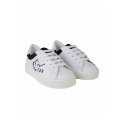Witte lage top kindersneakers