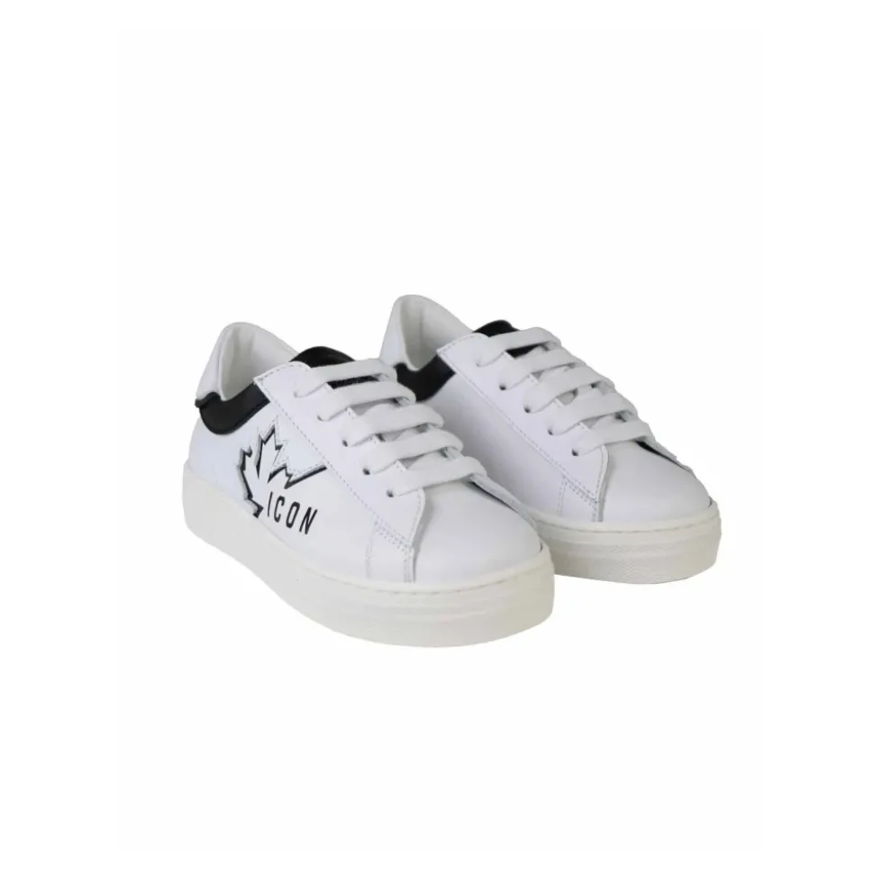 Witte lage top kindersneakers