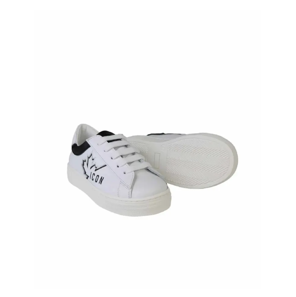 Witte lage top kindersneakers