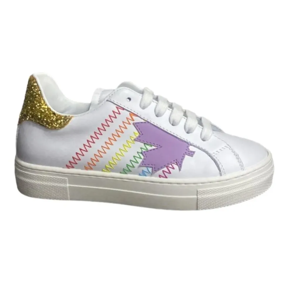 Witte lage top kindersneakers