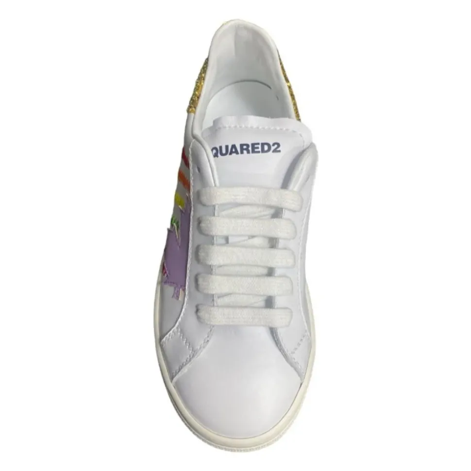 Witte lage top kindersneakers