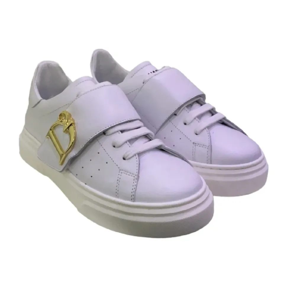Witte lage top kindersneakers