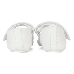 Witte Leren Ballerina's met Teddybeer Patch