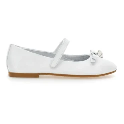 Witte Leren Ballet Flats met Enkelband