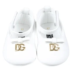 Witte Leren Balletflats met Strik