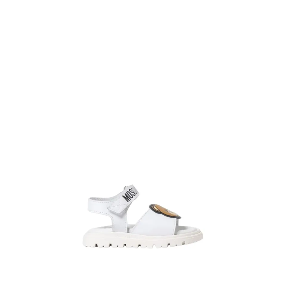 Witte leren berensandalen voor kinderen