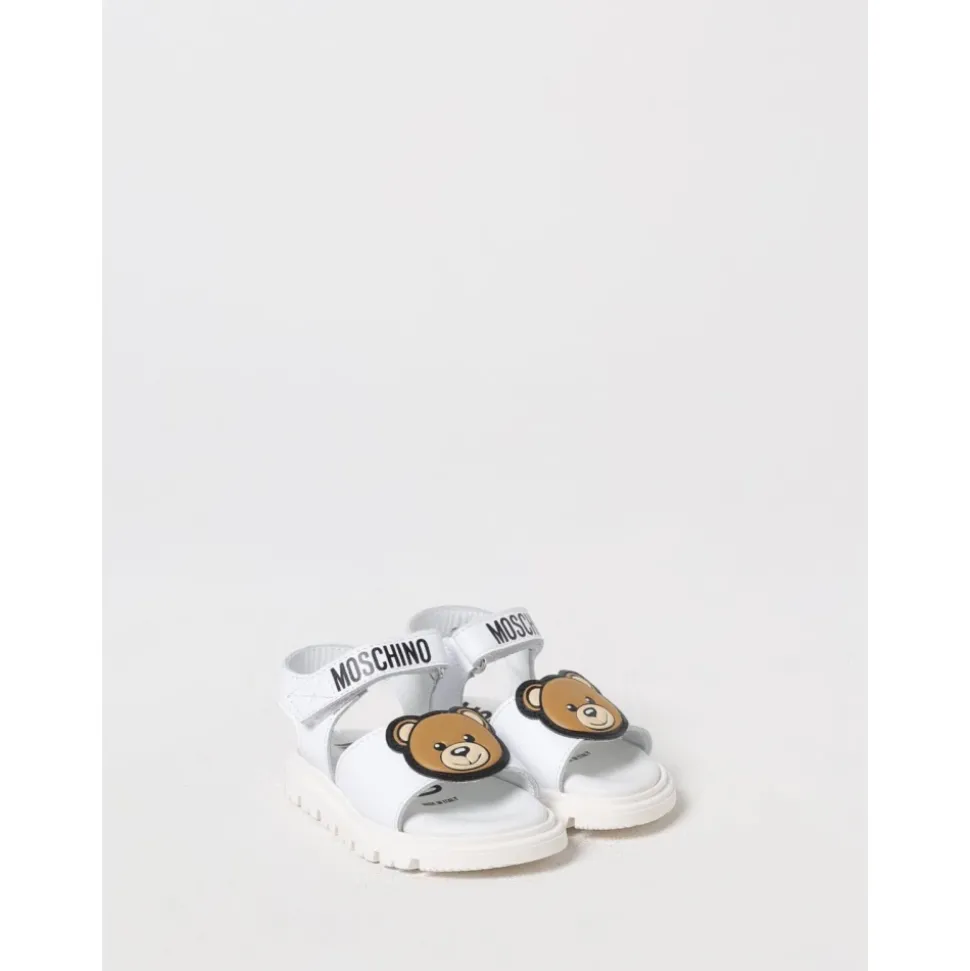 Witte leren berensandalen voor kinderen