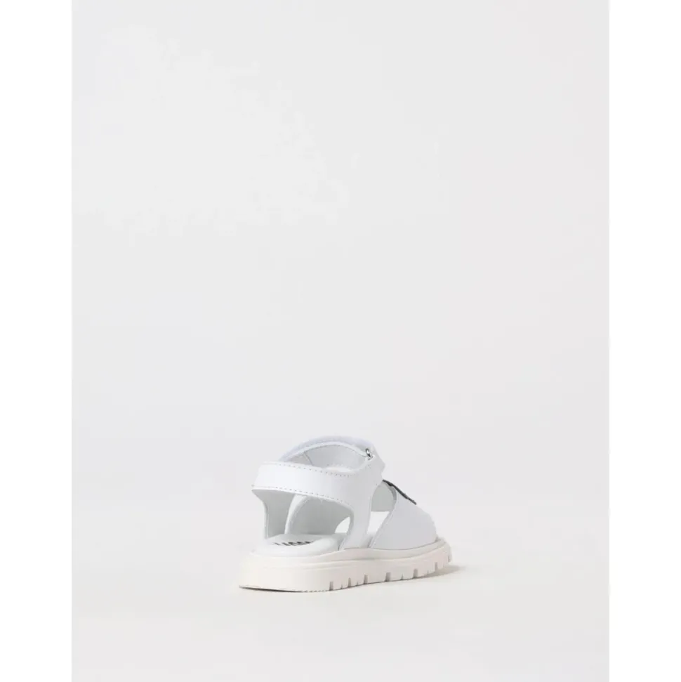 Witte leren berensandalen voor kinderen