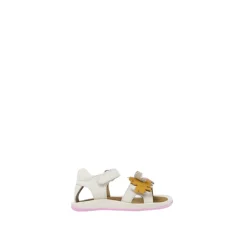 Witte leren bloemsandalen voor kinderen