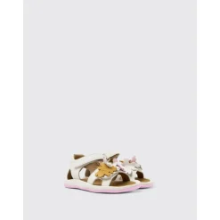 Witte leren bloemsandalen voor kinderen