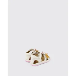 Witte leren bloemsandalen voor kinderen