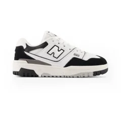 Witte Leren Sneakers met Zwarte Inzetstukken