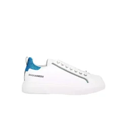 Witte leren sneakers met glitterdetail