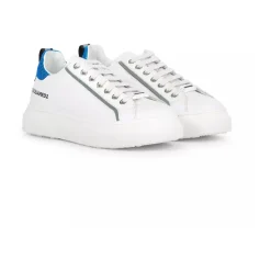 Witte leren sneakers met glitterdetail
