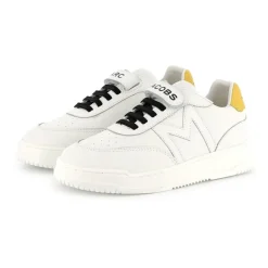 Witte Leren Sneakers met Rubberen Zool