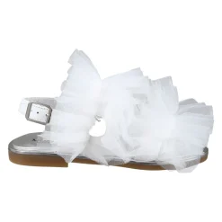 Witte Sandalen met Tule Strik
