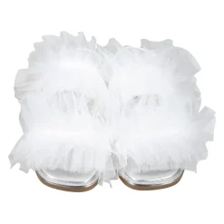 Witte Sandalen met Tule Strik