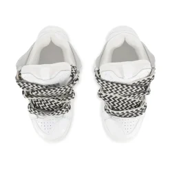 Witte Sneakers met Leren Accenten