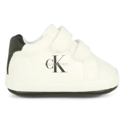 Witte Sneakers van Faux Leer met Klittenbandsluiting