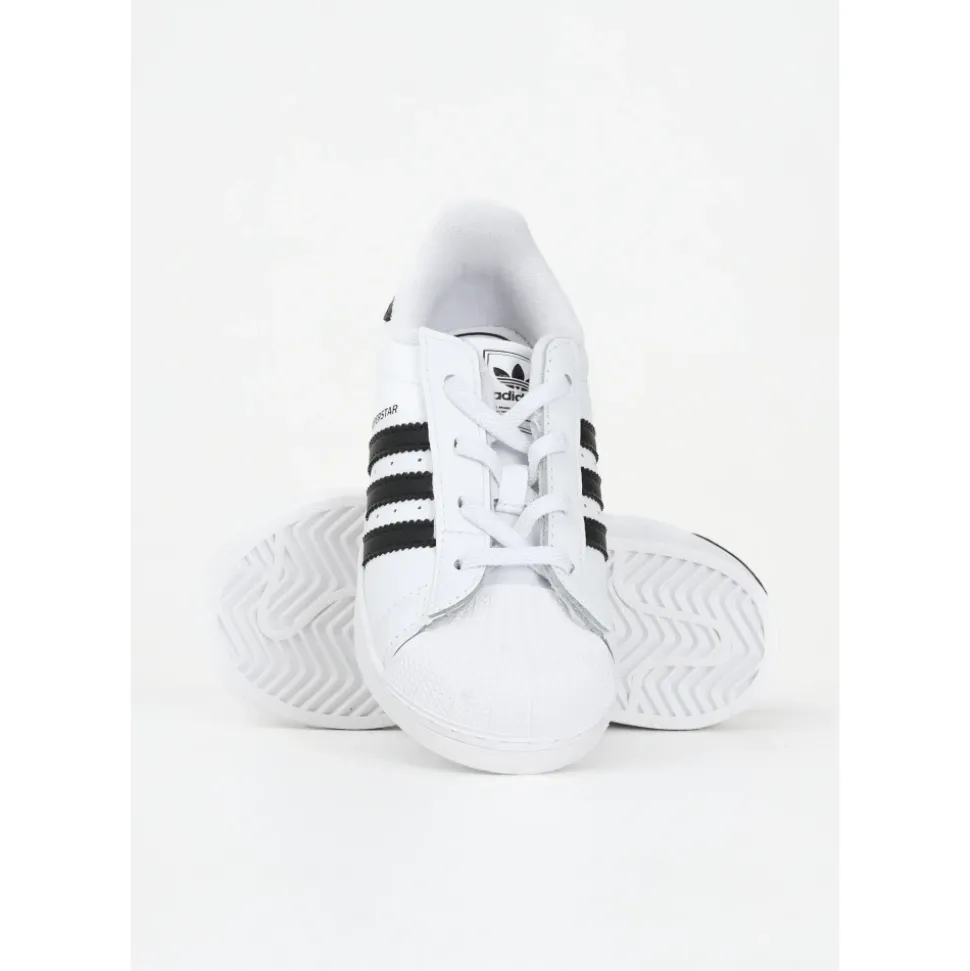 Witte Superstar II Elastische Veterschoenen