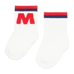 Witte Terry Sokken met Rood Logo