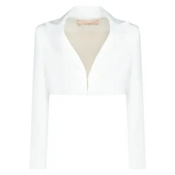 Witte V-hals Blazers met Balmanchetten