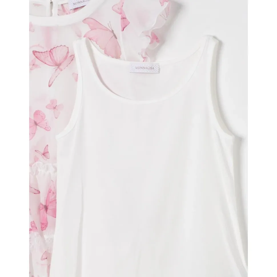 Witte Vlinder Ruffle Top