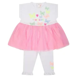 Witte vlinderjurk en legging set