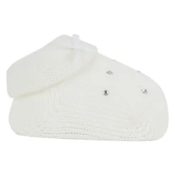 Witte wollen booty sokken met strass