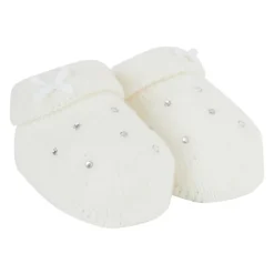 Witte wollen booty sokken met strass