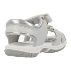 Witte Zomer Sandalen met Zilveren Details