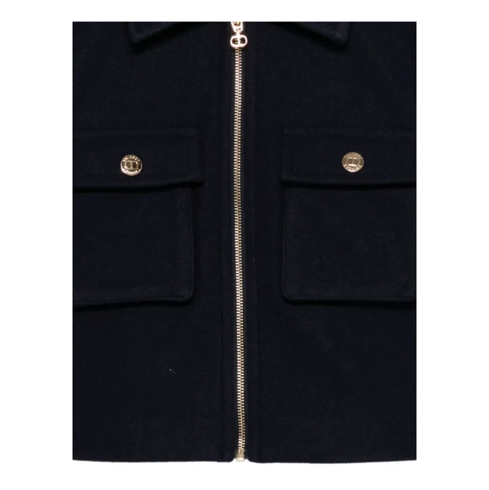 Wollen Caban Jas met Rits