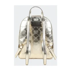 Yellow Gold/Gray Metallische kunstleren rugzak voor meisjes