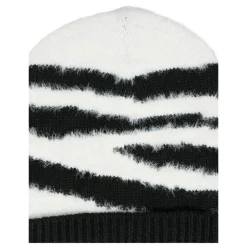Zebra Print Zwarte Beanie Muts