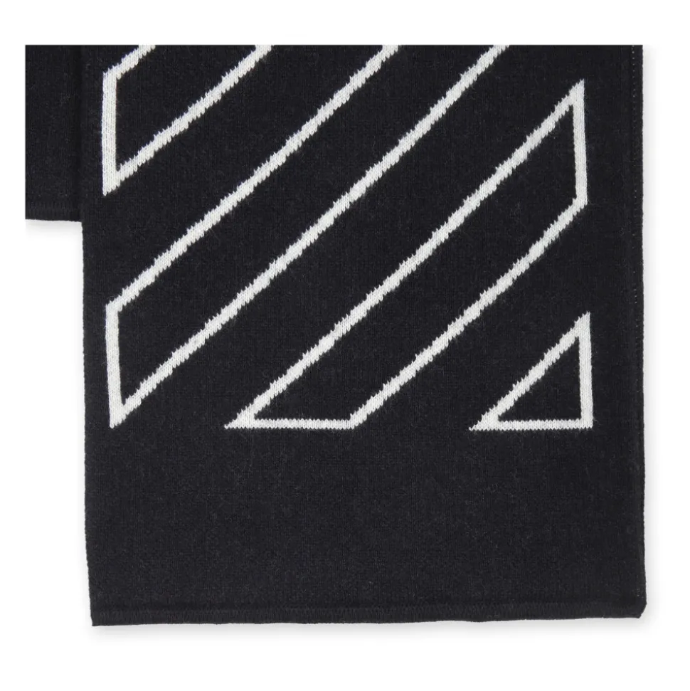 Zwart Gebreide Sjaal met Iconische Pijlen