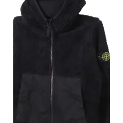 Zwart Shearling Sweater met Nylon Inzetstukken