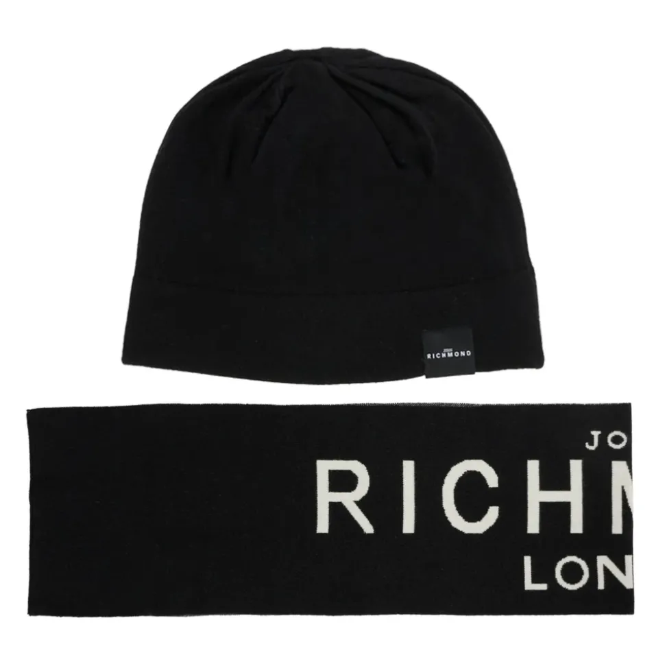 Zwart Sjaal en Beanie Set