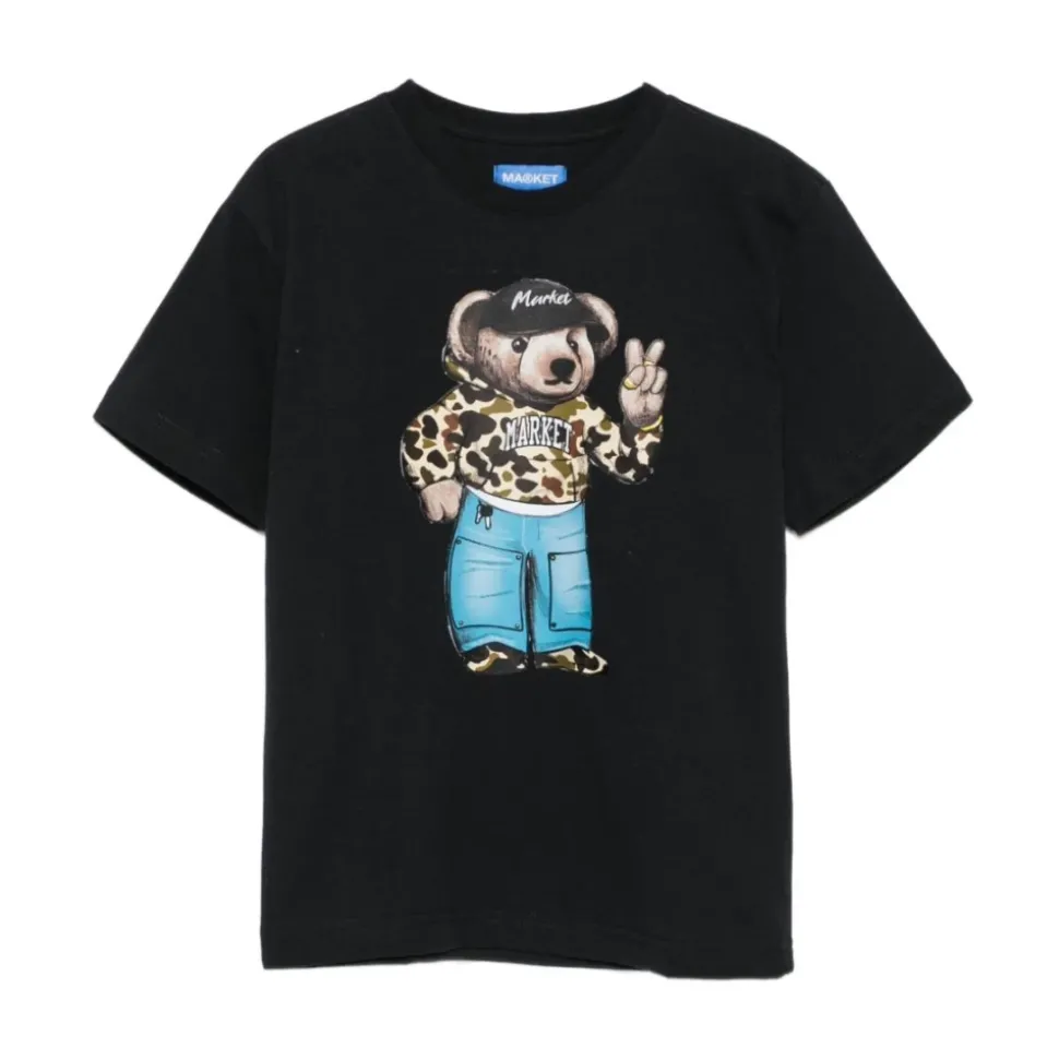 Zwart T-shirt met Market Print